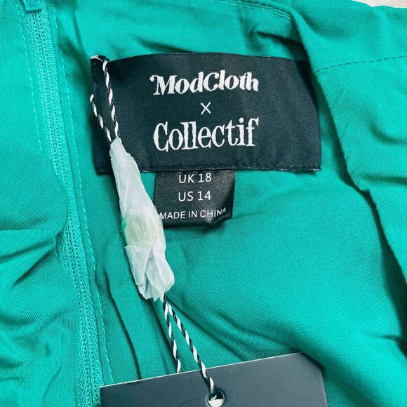 ModCloth On Island Time Green Romper Shorts NWT Size 14 - Picture 6 of 8